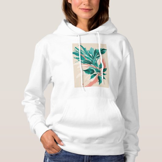 Pull À Capuche Gras, imprimés floraux surdimensionnés (Devant)