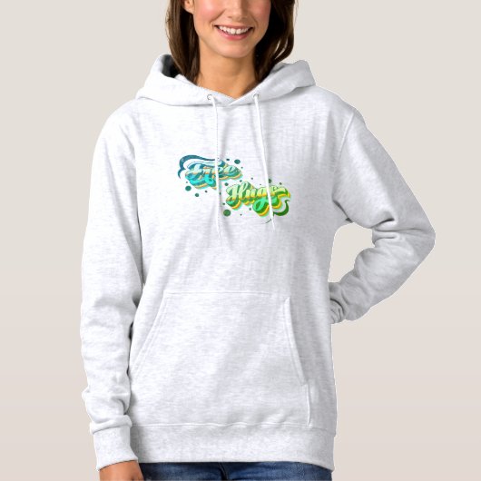 Pull À Capuche Gratuit Hugs - Funky Green Edition (Devant)