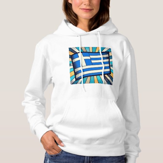 Pull À Capuche Greek flag (Devant)
