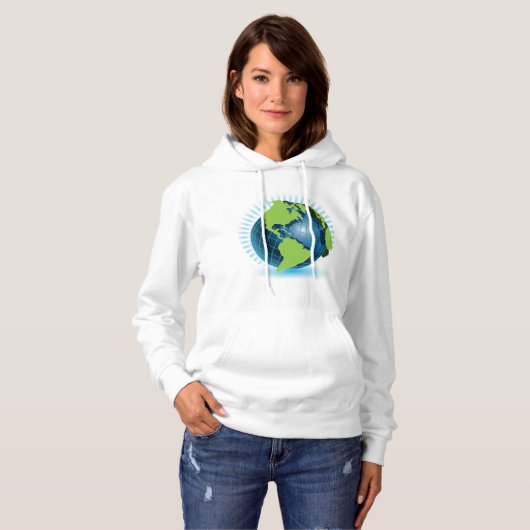Pull À Capuche Green Globe (Devant entier)