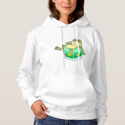 Pull À Capuche Grenouille avec verre de jus (Devant)