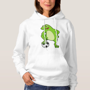 Pull À Capuche Grenouille comme joueur de football avec balle de