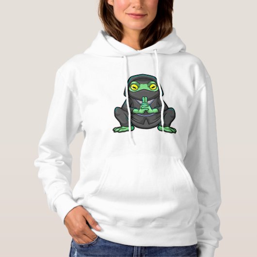 Pull À Capuche Grenouille comme Ninja en noir (Devant)