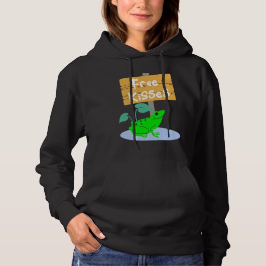 Pull À Capuche Grenouille Mignonne Offrant des Bisous Gratuits (Devant)