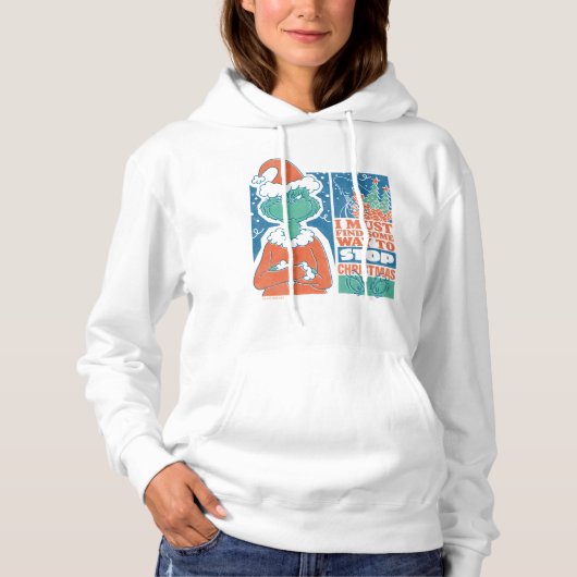 Pull À Capuche Grinch | Arrêtez Noël Graphique Vintage (Devant)