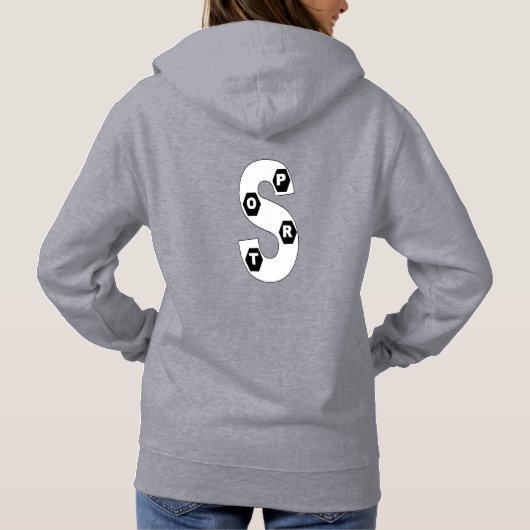Pull à capuche gris femme DESIGN SPORT (Dos)