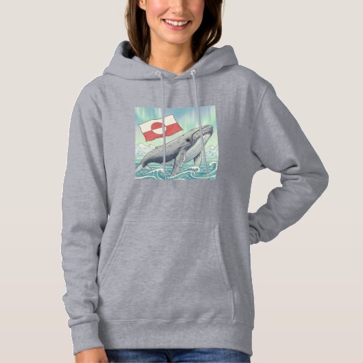 Pull À Capuche Groenland Libre comme une Baleine (Devant)
