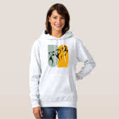 Pull À Capuche Gros Alpha Retro Gris Lune Wolf Howf Design (Devant entier)