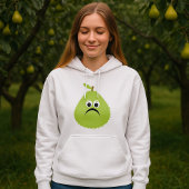 Pull À Capuche Grumpy Fuzzy Pear Visage Fruit drôle Caractère
