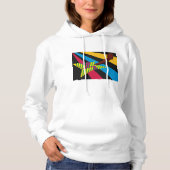Pull À Capuche Guitare vibrante avec des rayures géométriques (Devant)