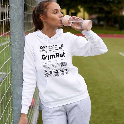Pull À Capuche GymRat Funny Exercice Fitness Girl Code barre