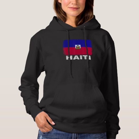 Pull À Capuche Haïti Drapeau Soutien Peuple Haïtien Femmes Hommes (Devant)