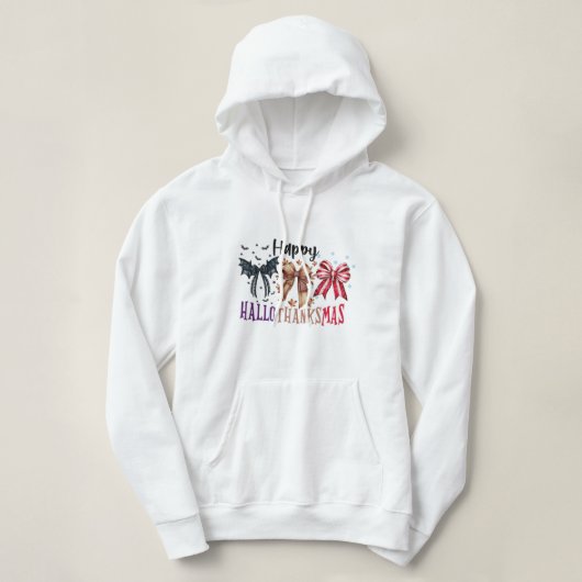Pull À Capuche Hallothanksmas Coquette arc (Design devant)
