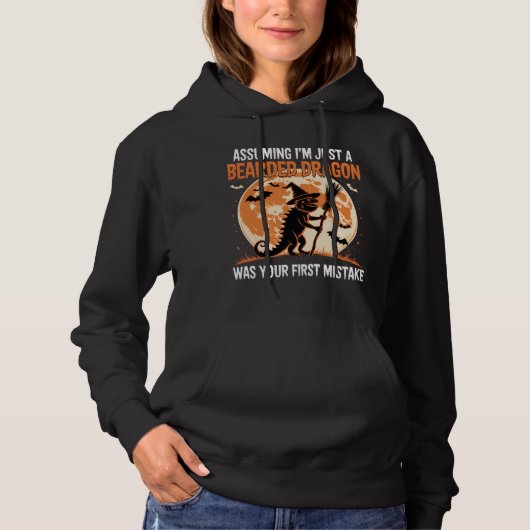 Pull À Capuche Halloween Dragon Porté Par Une Sorcière (Devant)