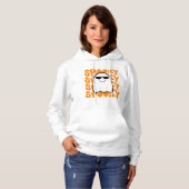 Pull À Capuche Halloween Éffrayant orange noir (Devant entier)
