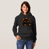 Pull À Capuche Halloween Envoûtant : Chat Noir Parmi les Citrouil (Devant entier)