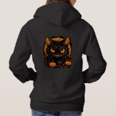 Pull À Capuche Halloween Envoûtant : Chat Noir Parmi les Citrouil (Dos)