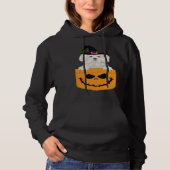 Pull À Capuche Halloween Pocket Maltese Scary Jack O Lantern (Devant)