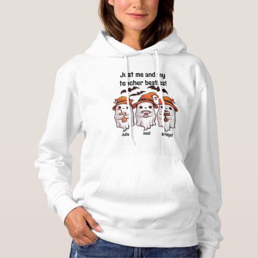 Pull À Capuche Halloween Professeurs Fantômes avec des boissons p (Devant)