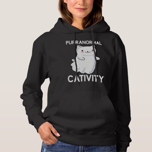 Pull À Capuche Halloween Purranormal Cativity Ghost Cat (Devant)