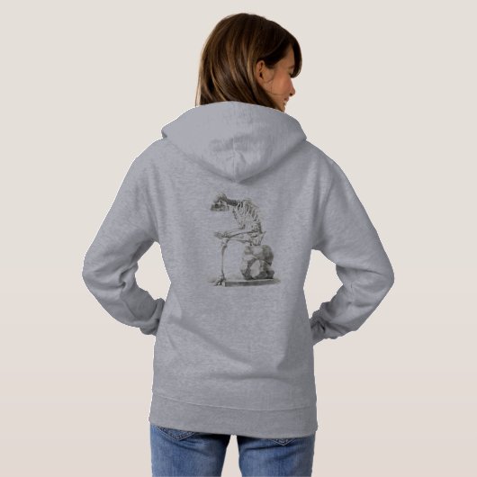 Pull À Capuche Halloween squelette assis anatomie (Dos entier)