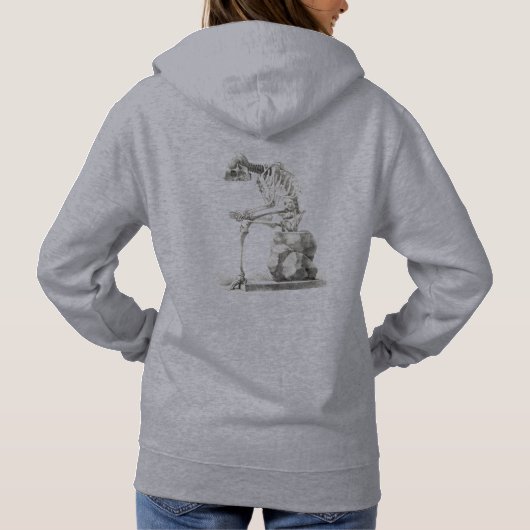 Pull À Capuche Halloween squelette assis anatomie (Dos)