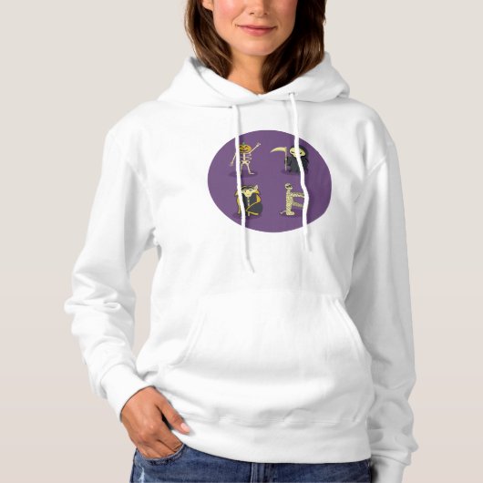 Pull À Capuche Halloween Squelette Dracula Mummy Griffe Reaper (Devant)