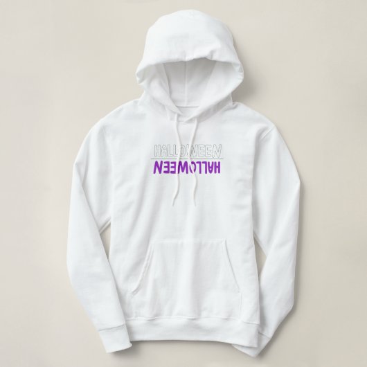 Pull À Capuche Halloween violet moderne Lettrer saison Éffrayante (Design devant)
