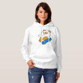 Pull À Capuche Hamster en patinage avec skateboard (Devant entier)