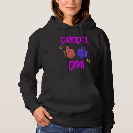 Pull À Capuche Hanukkah Jewish Dreidel Diva Womens (Devant)