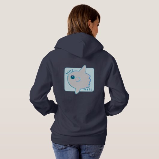 Pull À Capuche Happy Mola sweatshirt de poisson-soleil de l'océan (Dos entier)