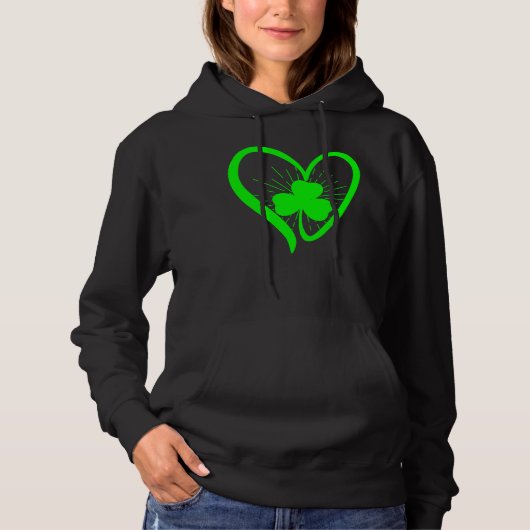 Pull À Capuche Happy St Patrick's Day Irish Shamrock Heart Family (Devant)