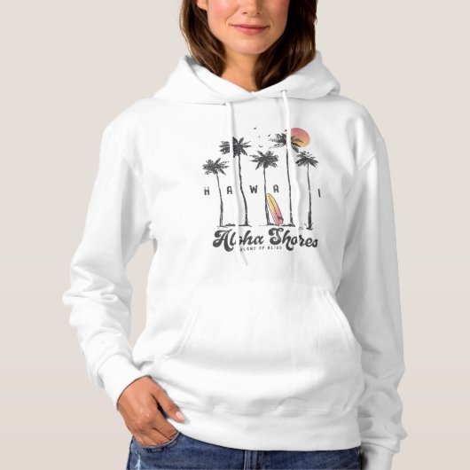 Pull À Capuche Hawaii Beach Surfer Vacances été (Devant)