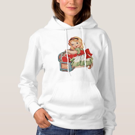 Pull À Capuche Heart Girl Enfant Retro Enfants mignons (Devant)