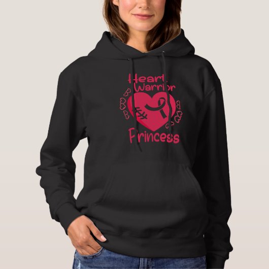 Pull À Capuche Heart Warrior Princess CHD Heart Disease Awareness (Devant)