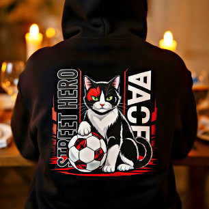 Pull À Capuche Héros de rue Chat de football – Cadeau drôle pour