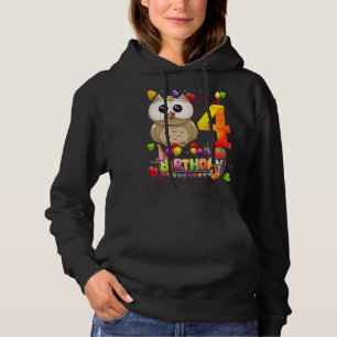 Pull À Capuche Hibou 4 ans Enfants 4e Hibou Anniversaire