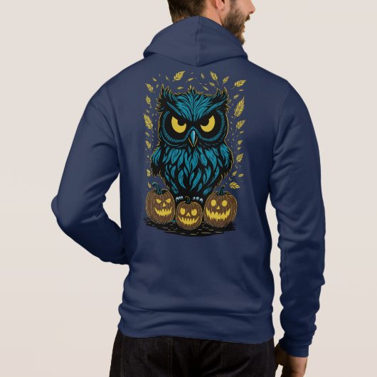 Pull À Capuche Hibou drôle d'Halloween (Dos)