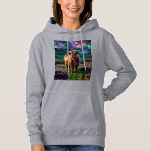 Pull À Capuche Highland Cow Under The Stars Tri-Blend Shirt