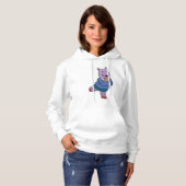 Pull À Capuche Hippo en tant que secrétaire avec Bloc-notes (Devant entier)