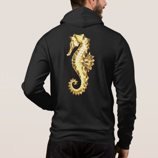 Pull À Capuche Hippocampe Polygonal Or (Dos)