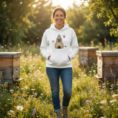 Pull À Capuche Hive d'abeille au miel avec fleurs bleues et abeil