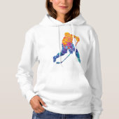 Pull À Capuche Hockey sur glace aquarelle (Devant)