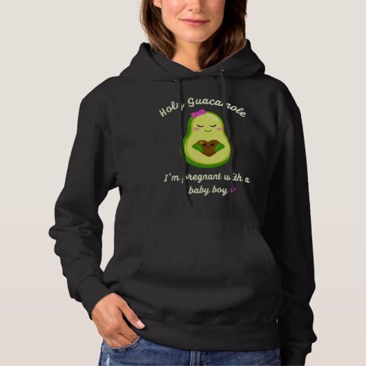 Pull À Capuche Holy Guacamole Funny Avocado Pregnancy Announcemen (Devant)