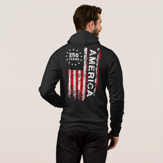 Pull À Capuche Hommes 250 Ans Amérique  (Dos entier)