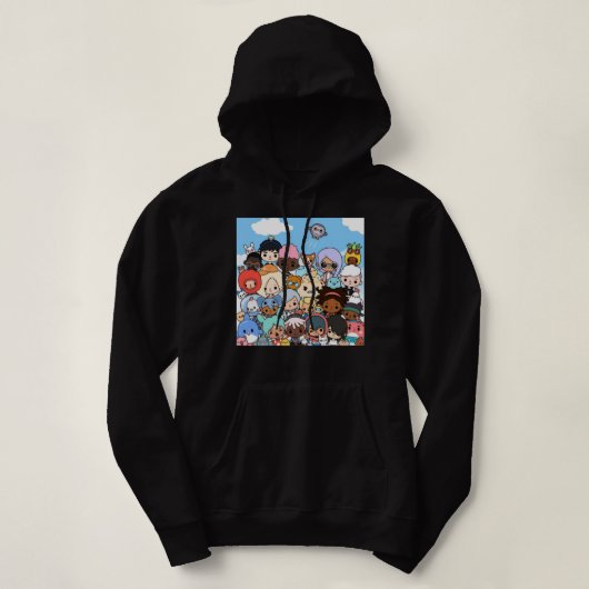 Pull À Capuche Hommes Femmes Manga Toca Boca Anime Graphisme Pour (Design devant)
