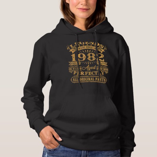 Pull À Capuche Hommes Légendes Sont Nés En 1982 40 Ans 40ème (Devant)