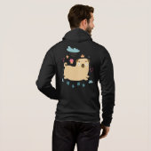 Pull À Capuche Hoodie Pug heureux (Dos entier)