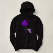 Pull À Capuche Hope Fight Cure Elephant Alzheimer's Purple Ribbon (Design devant)