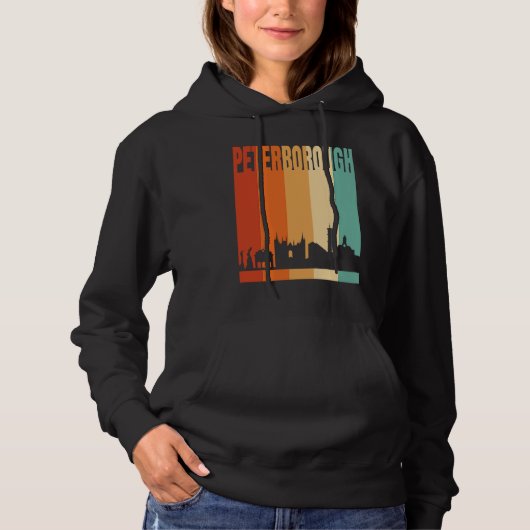 Pull À Capuche Horizon de la ville de Peterborough (Devant)